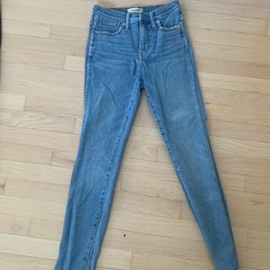 MADEWELL size 26 high rise skinny jeans light wash